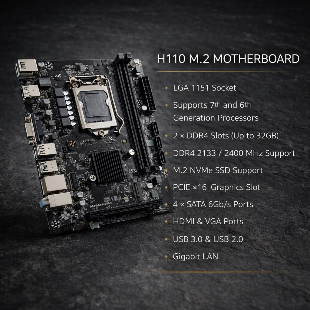 Assembled Desktop CPU Core i3 6th Gen (i3-6100, 3.70GHz) | 4GB RAM